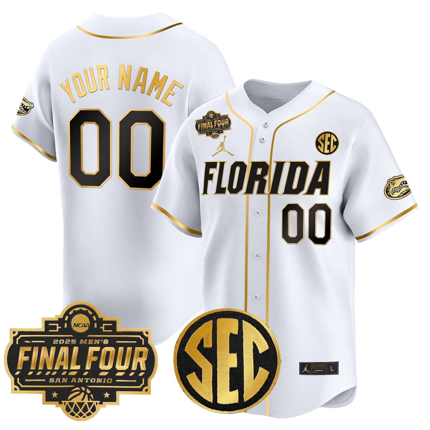 Florida Gators 2025 Final Four Patch Vapor Baseball Custom Jersey - All Stitched