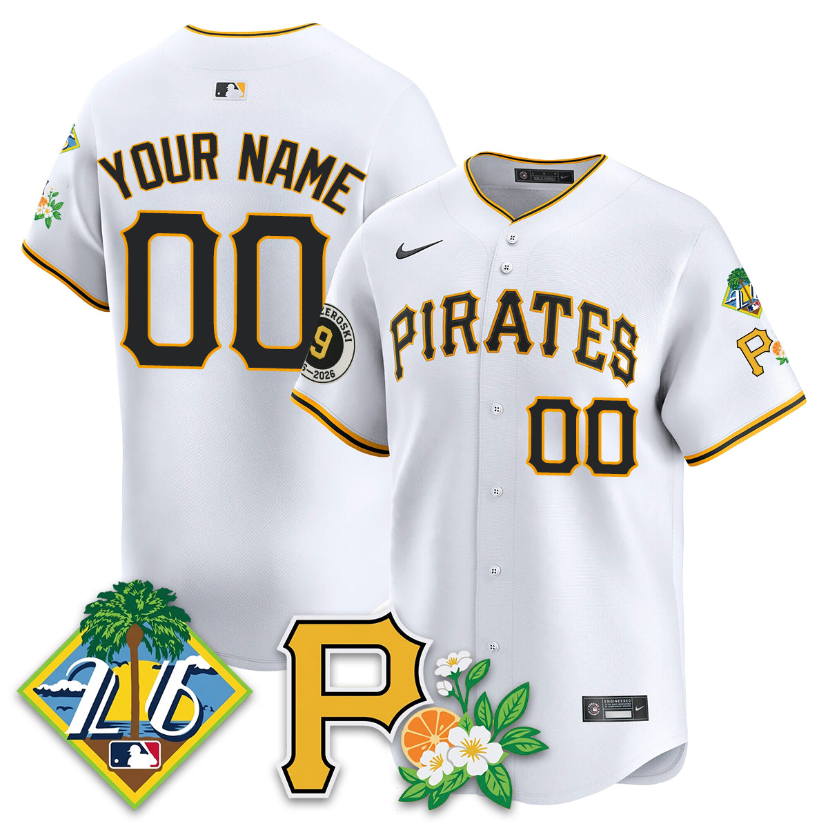 Custom PIT 2026 Spring Training Vapor Limited Jersey - Bill Mazeroski Patch - All Stitched