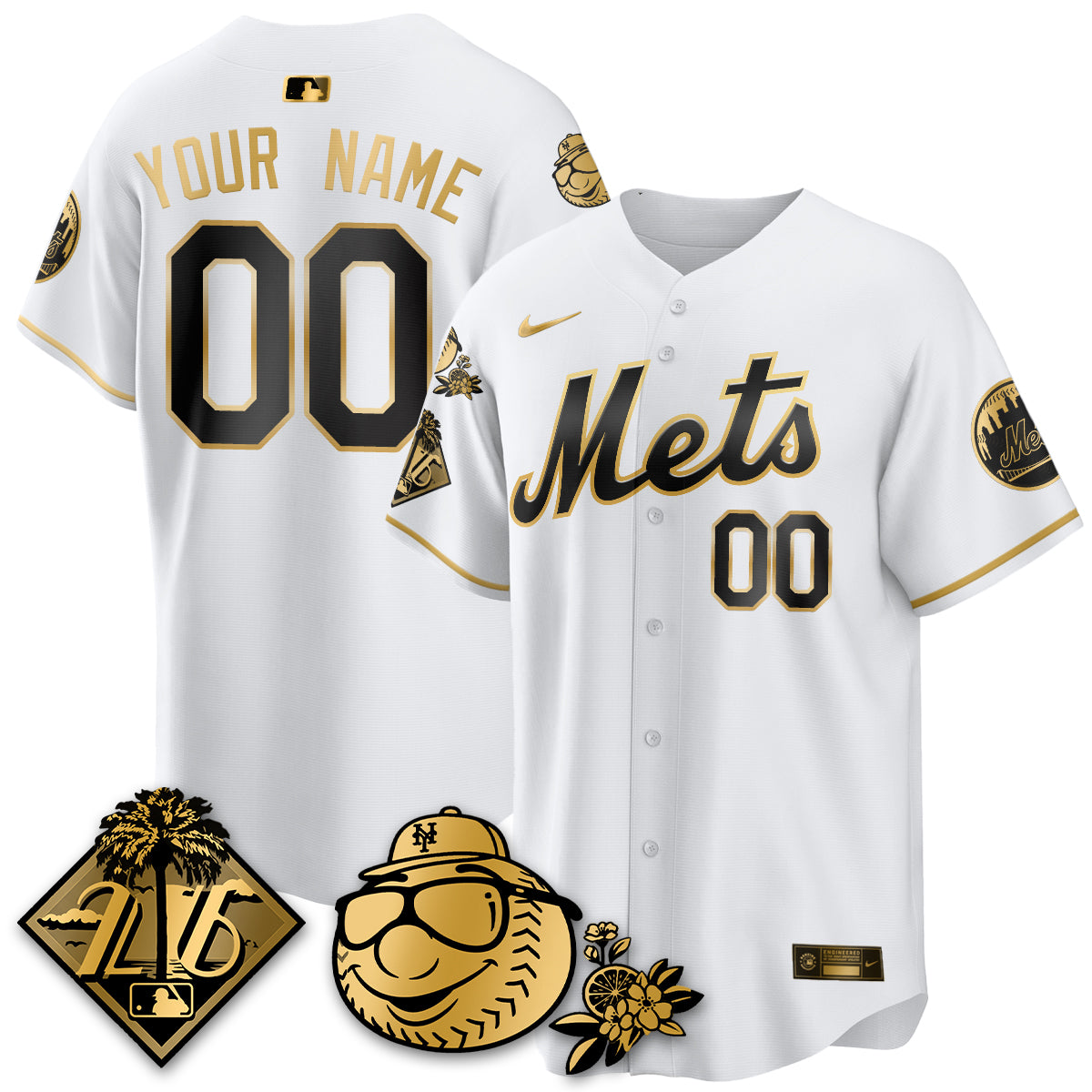 Custom NYM 2026 Spring Training Vapor Limited Gold Jersey - All Stitched