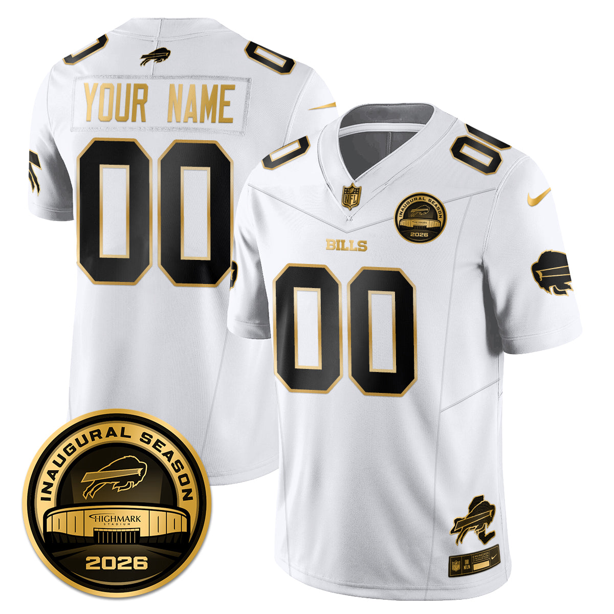 BUF 2026 Inaugural Season Patch Vapor Limited Gold Jersey - All Stitched