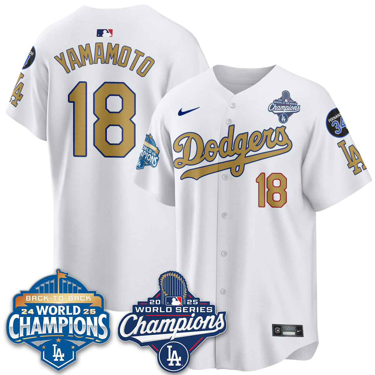 LAD 2025 Limited City Connect Jersey - World Series & Back To Back Champions Patch - All Stitched