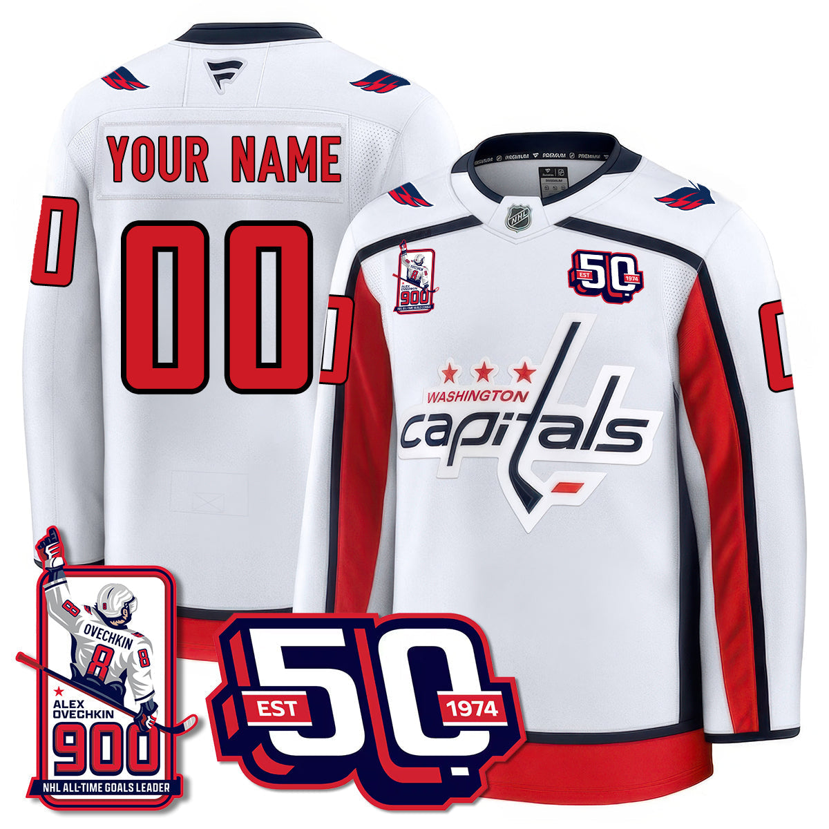 Custom WSH 2025 Premium Jersey - 900 GOALS - All Stitched