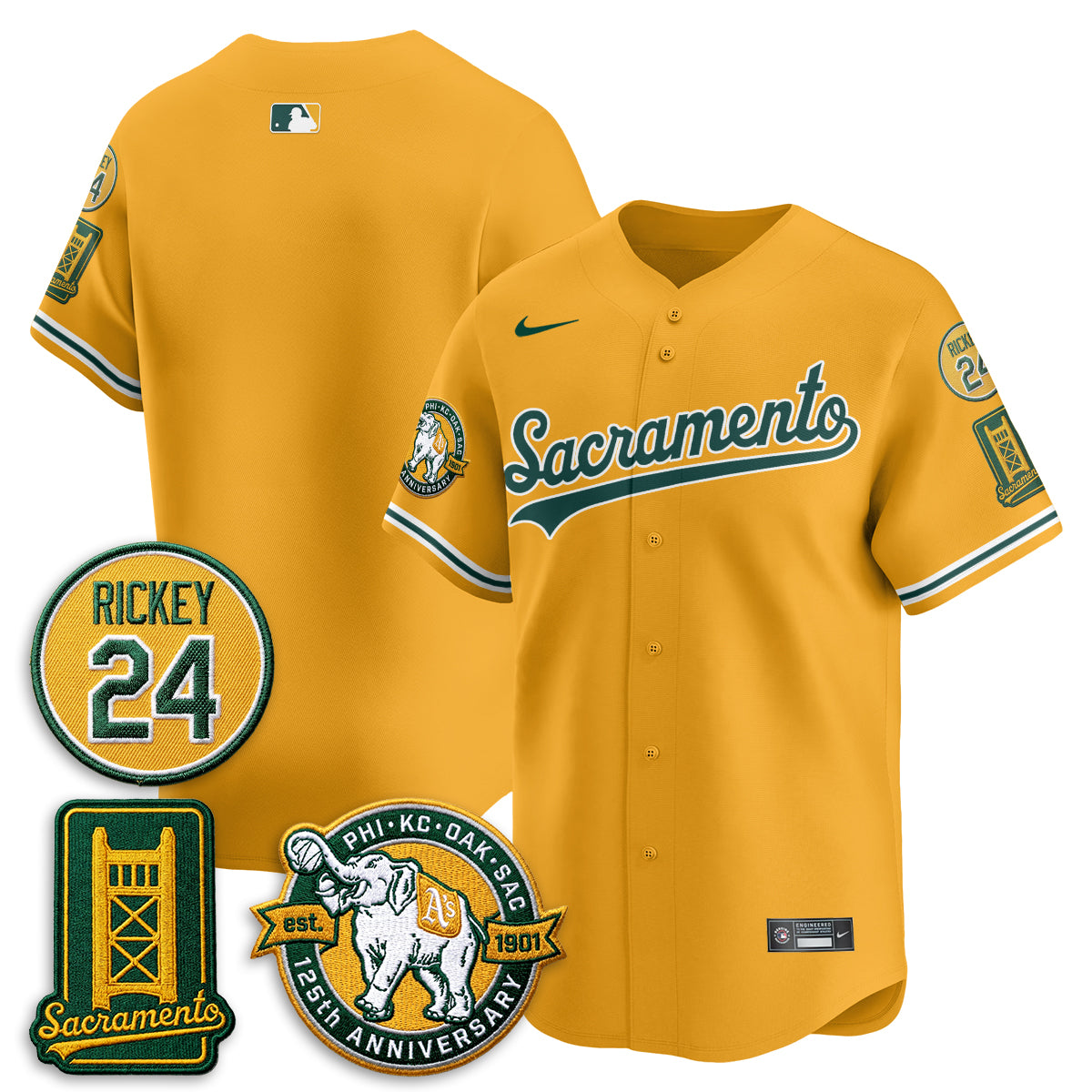 OAK 2026 Alternate Sacramento 125 Years Patch Limited Jersey - All Stitched