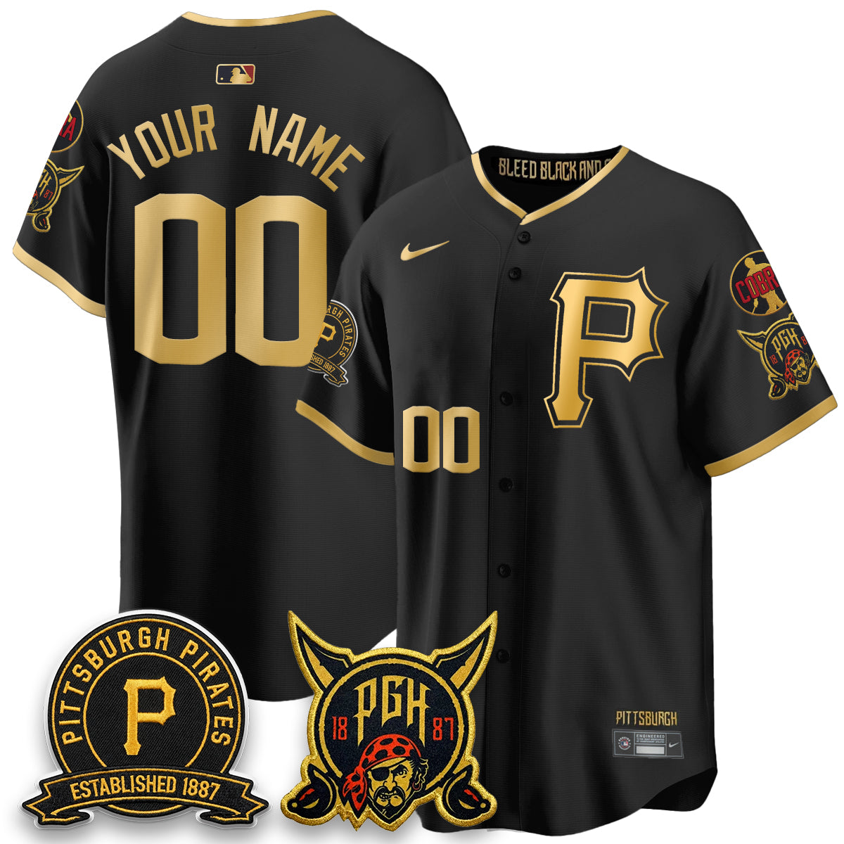 PIT 2026 City Connect Vapor Limited Jersey - Cobra & Est 1887 Patch - All Stitched