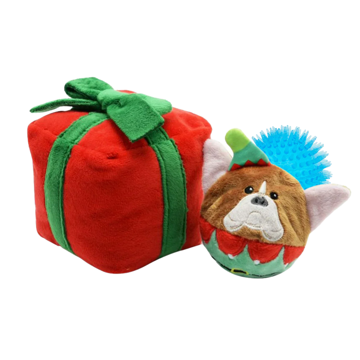 Gift Box - Christmas Present | Rip'n Reveal 3 in 1 Plush Dog Toy