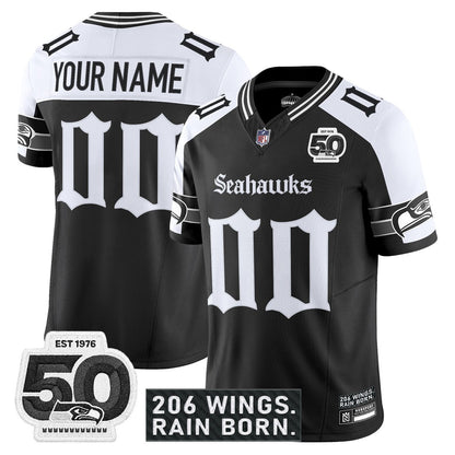 CustomSEA 'Gothic Rain City Shadows Edition' Vapor Jersey - 50th Anniversary Patch - All Stitched