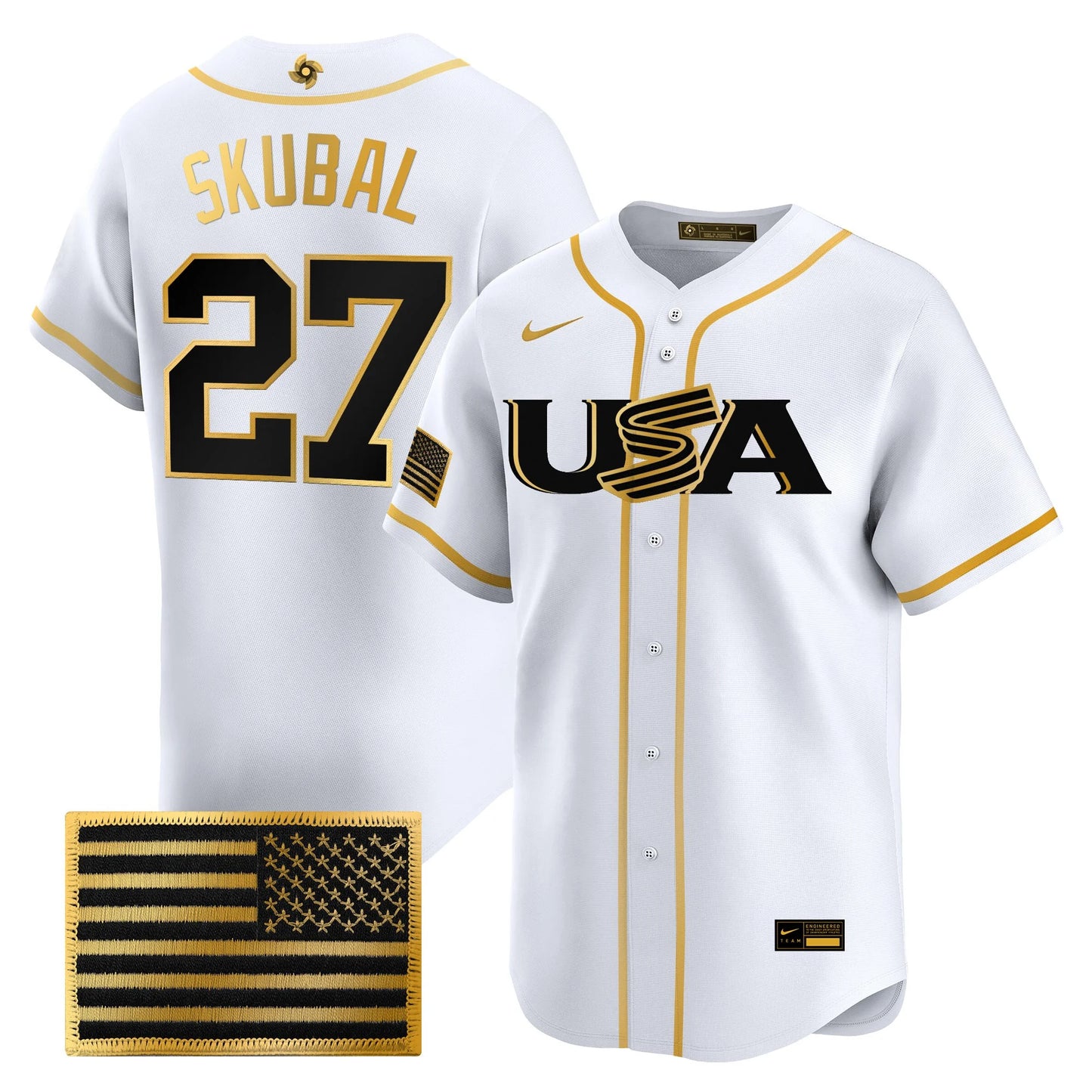 USA Baseball  2026 World Baseball Classic Limited Gold Jersey - All Stitched
