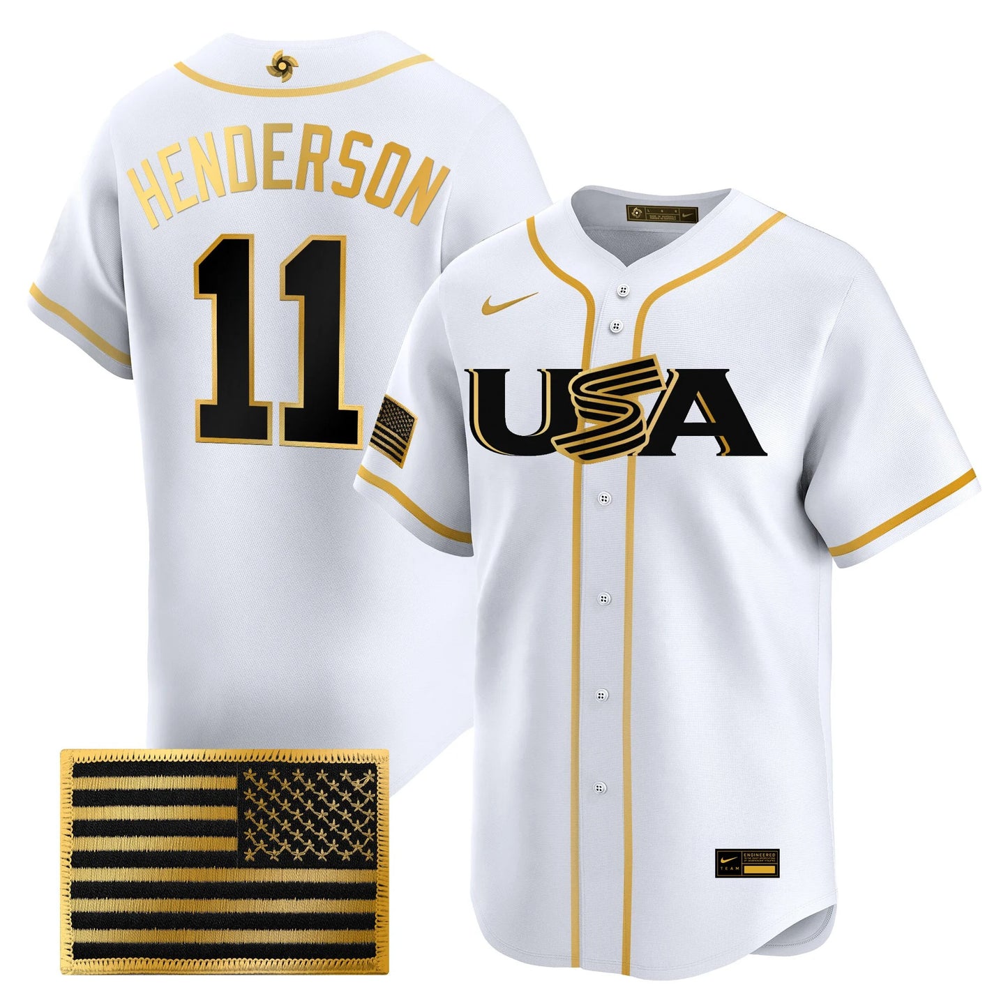 USA Baseball  2026 World Baseball Classic Limited Gold Jersey - All Stitched
