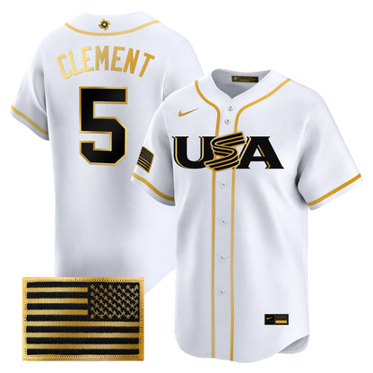 USA Baseball  2026 World Baseball Classic Limited Gold Jersey - All Stitched