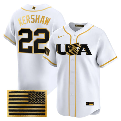 USA Baseball  2026 World Baseball Classic Limited Gold Jersey - All Stitched