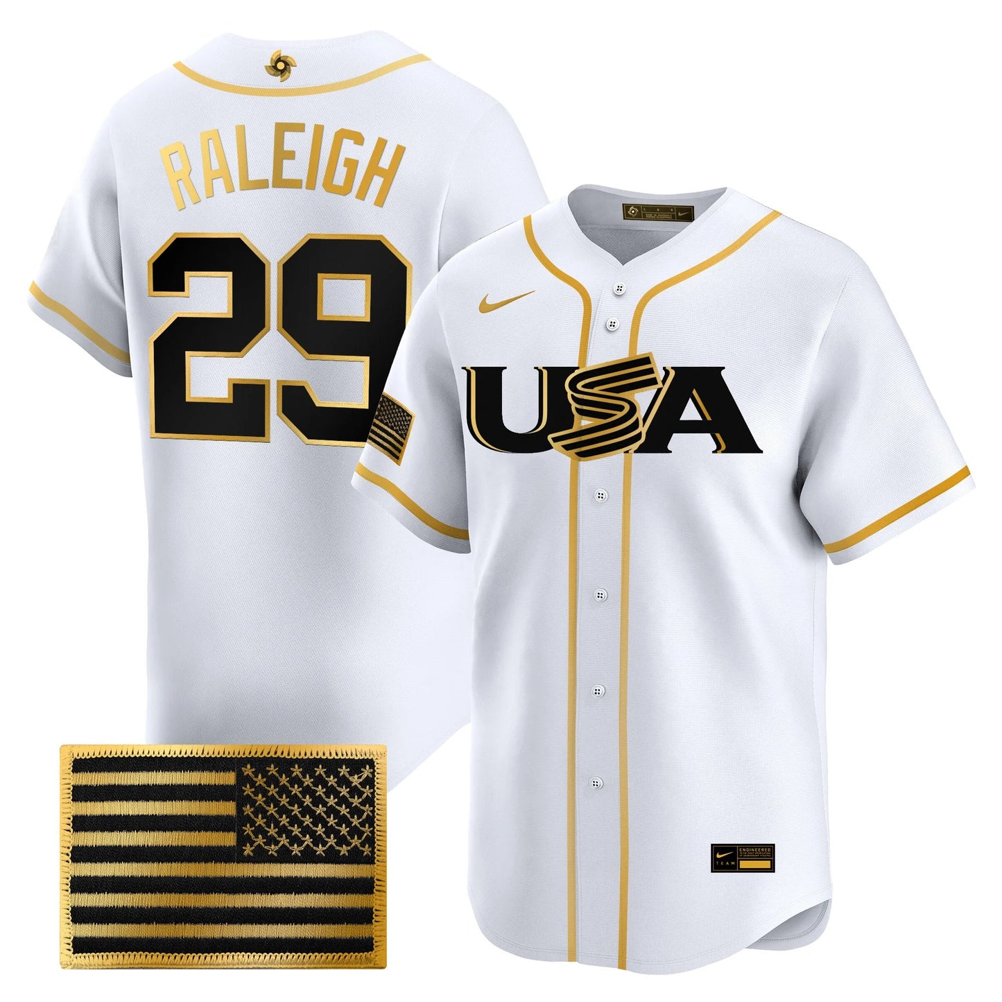 USA Baseball  2026 World Baseball Classic Limited Gold Jersey - All Stitched