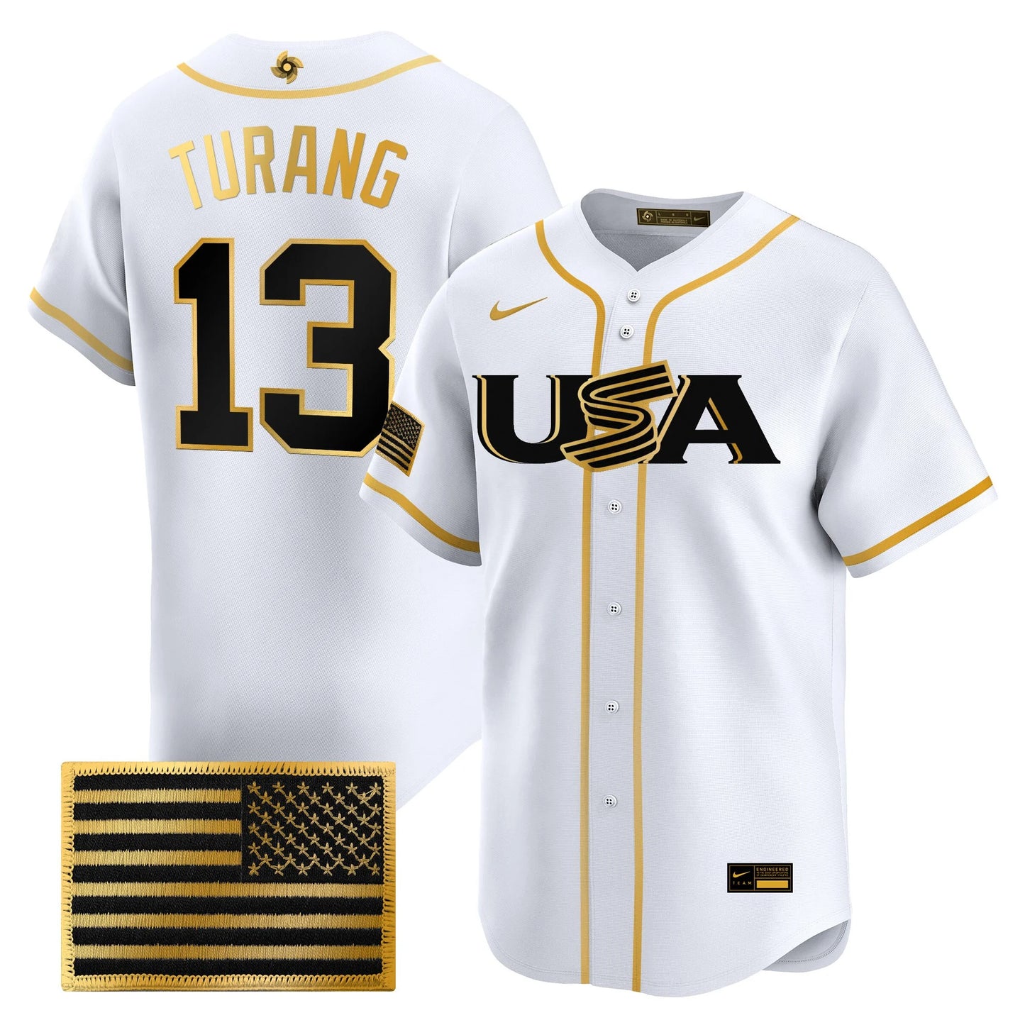 USA Baseball  2026 World Baseball Classic Limited Gold Jersey - All Stitched