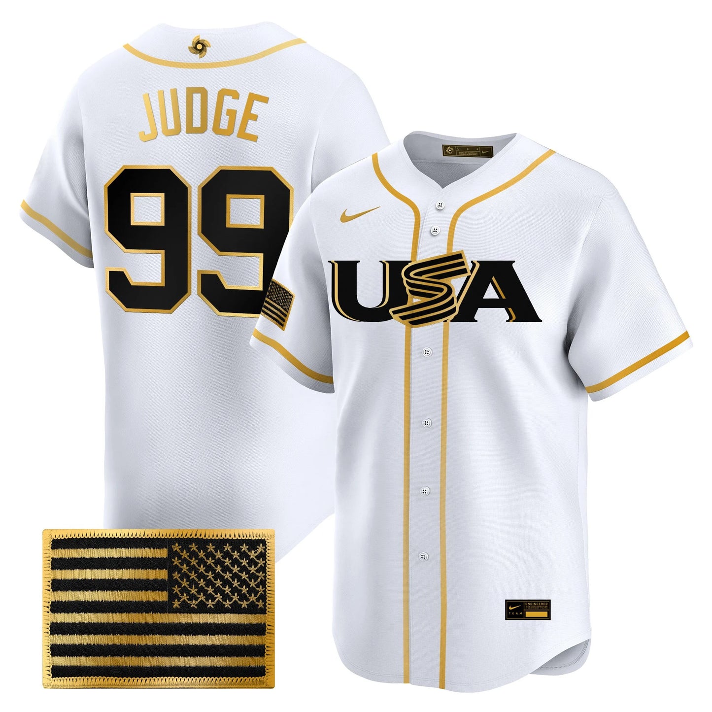 USA Baseball  2026 World Baseball Classic Limited Gold Jersey - All Stitched