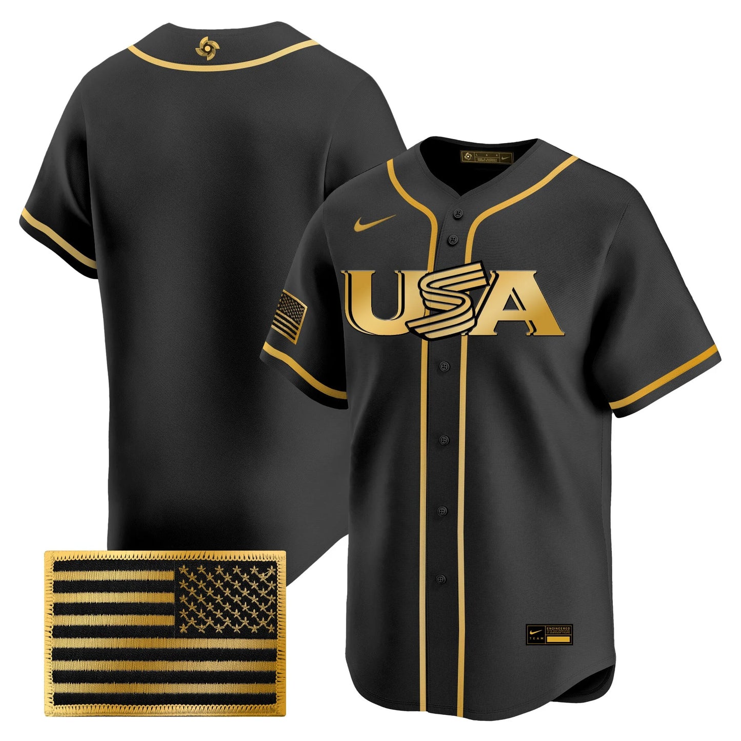 USA Baseball  2026 World Baseball Classic Limited Gold Jersey - All Stitched
