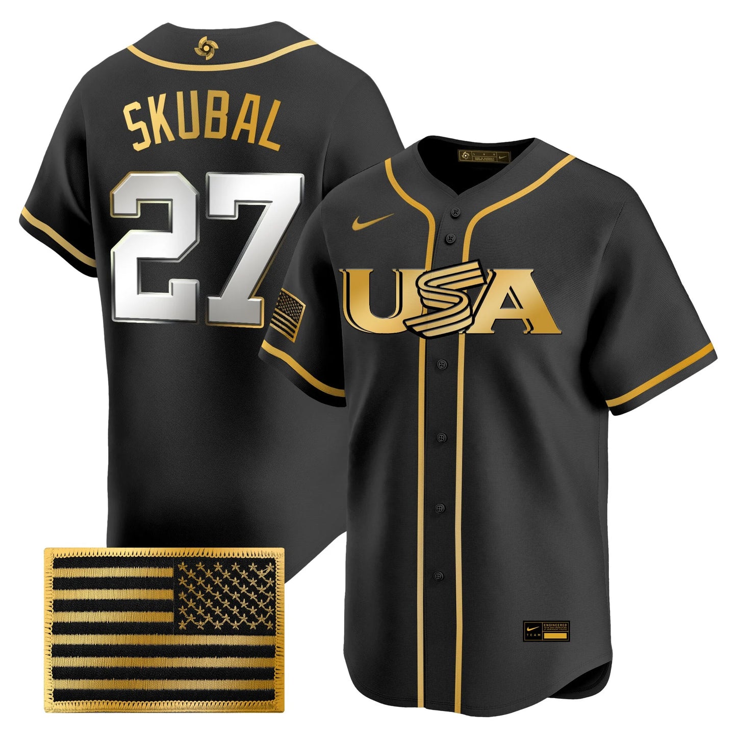 USA Baseball  2026 World Baseball Classic Limited Gold Jersey - All Stitched