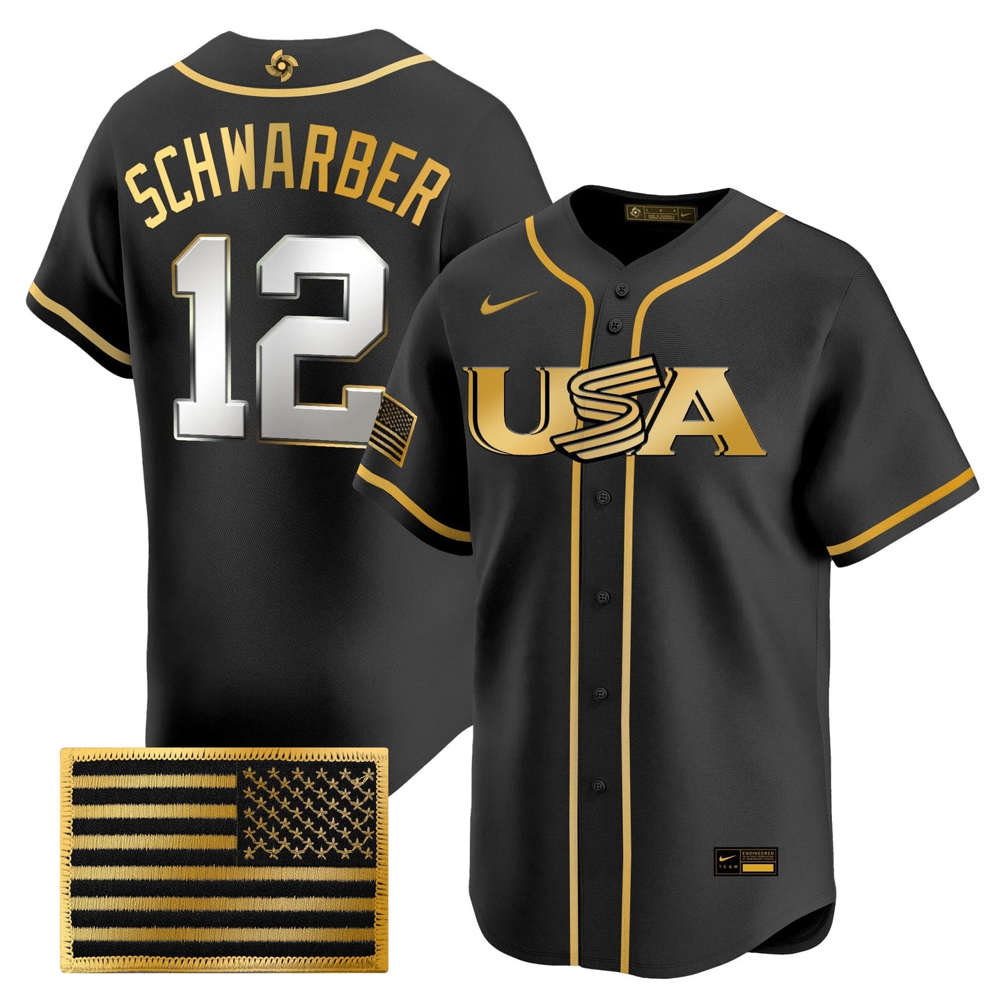 USA Baseball  2026 World Baseball Classic Limited Gold Jersey - All Stitched