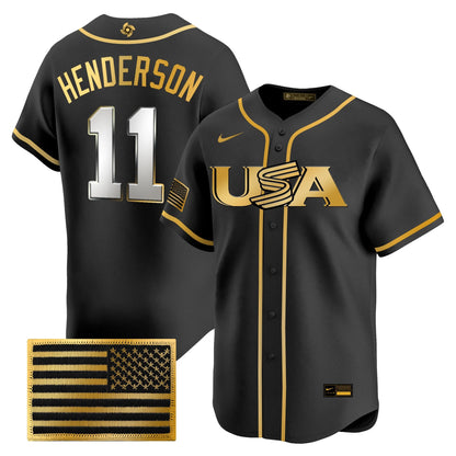USA Baseball  2026 World Baseball Classic Limited Gold Jersey - All Stitched