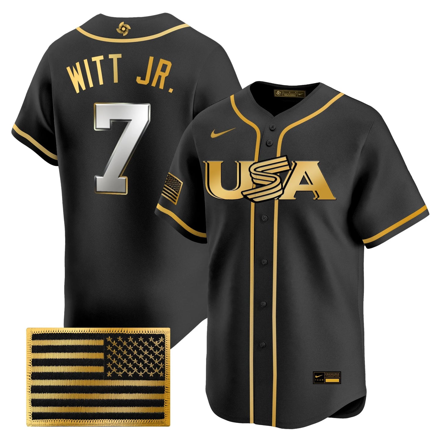USA Baseball  2026 World Baseball Classic Limited Gold Jersey - All Stitched