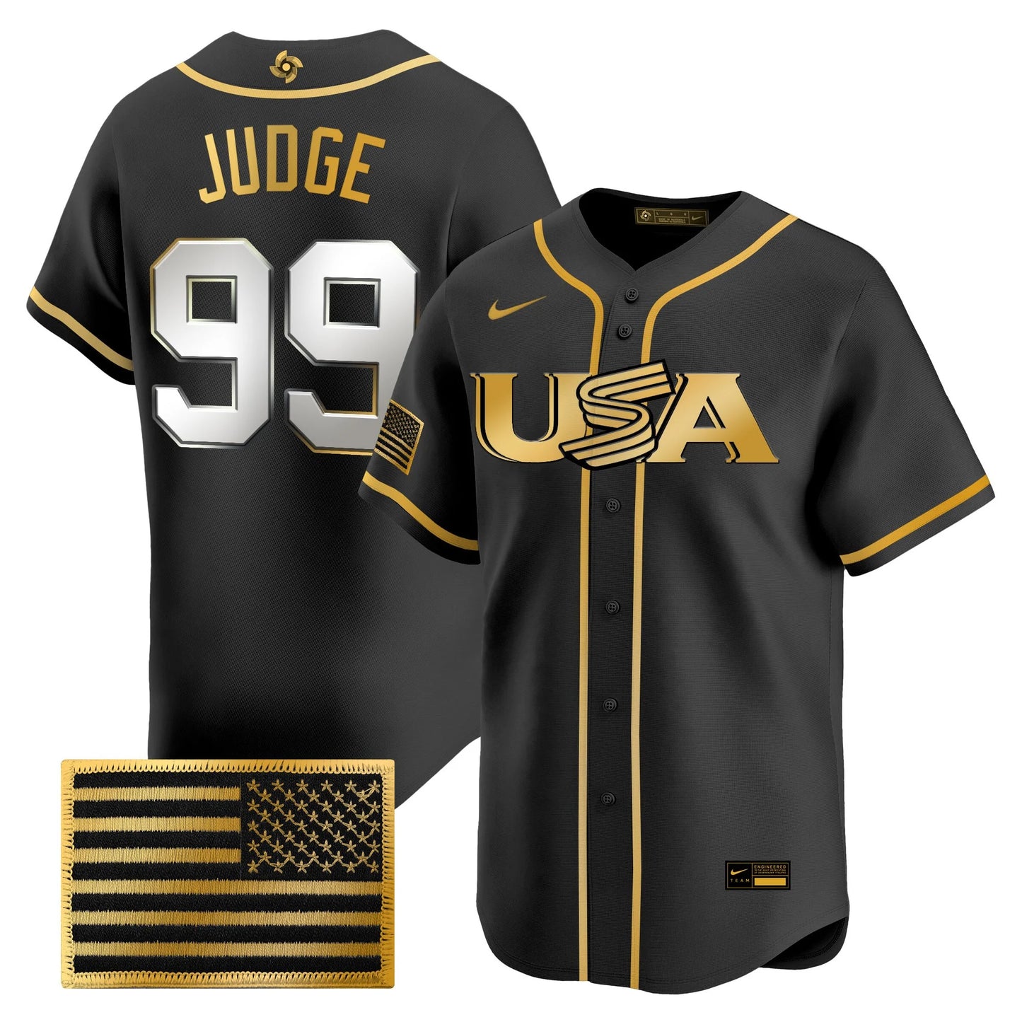 USA Baseball  2026 World Baseball Classic Limited Gold Jersey - All Stitched