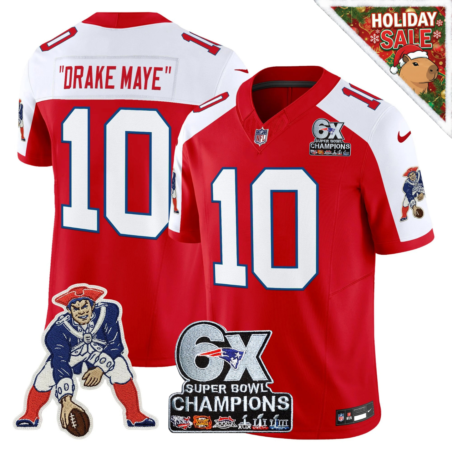 NE 6-Time Champions Patch Vapor Limited Jersey - All Stitched