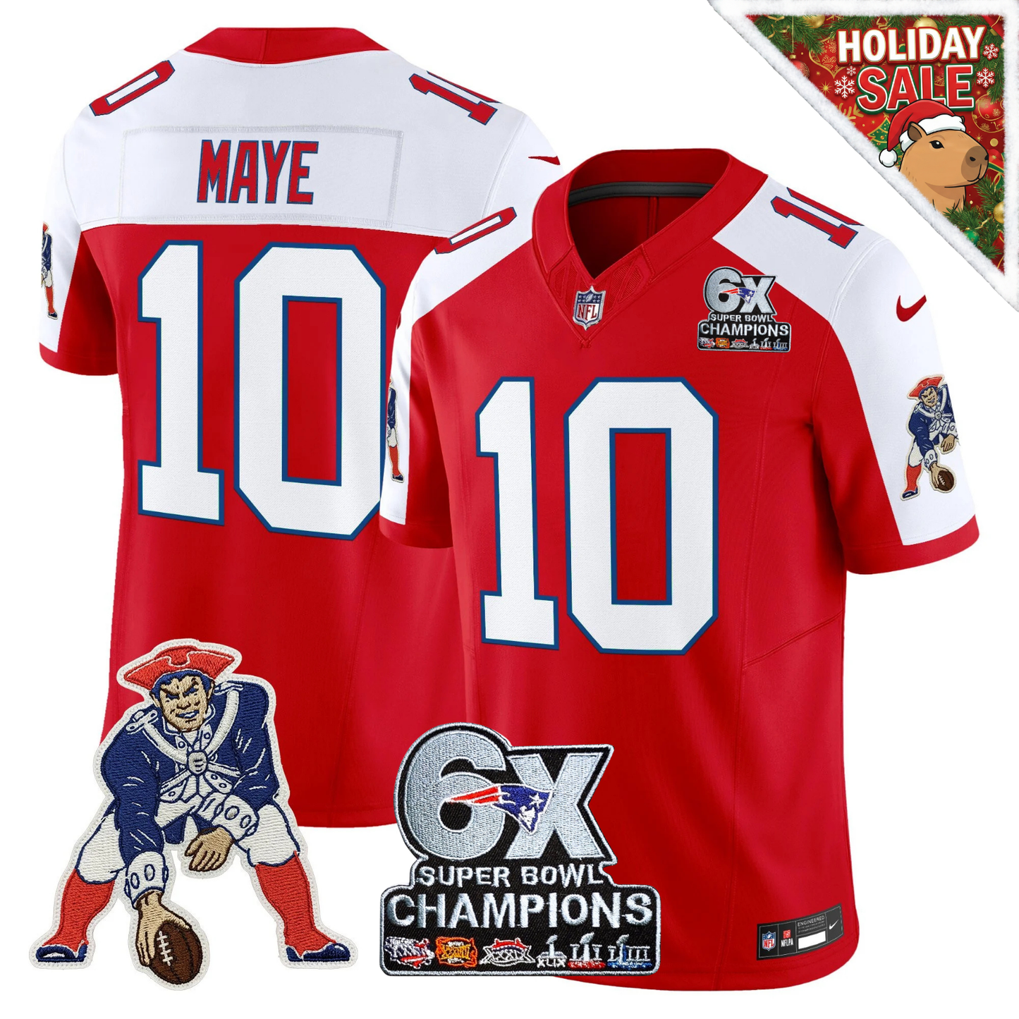 NE 6-Time Champions Patch Vapor Limited Jersey - All Stitched