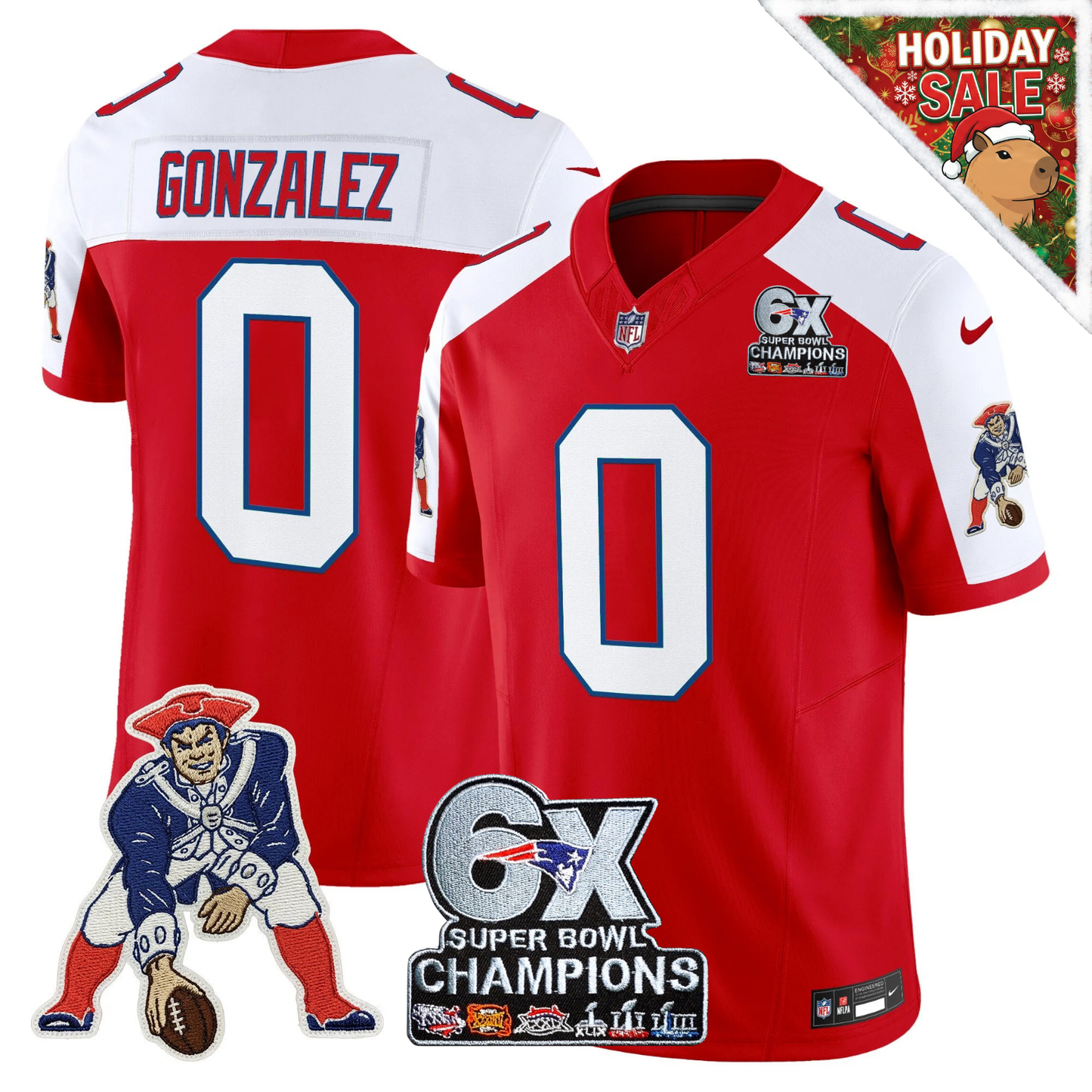 NE 6-Time Champions Patch Vapor Limited Jersey - All Stitched