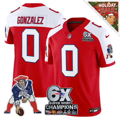 NE 6-Time Champions Patch Vapor Limited Jersey - All Stitched