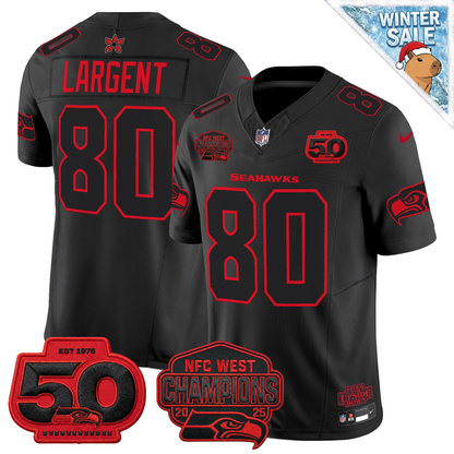 Seattle Seahawks NFC West Champions Patch Stranger Things Edition Vapor Limited Jersey - All Stitched