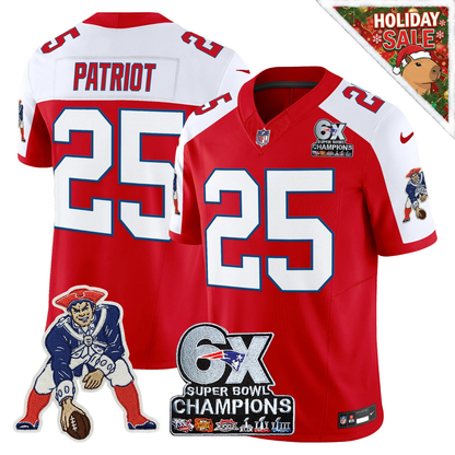 NE 6-Time Champions Patch Vapor Limited Jersey - All Stitched