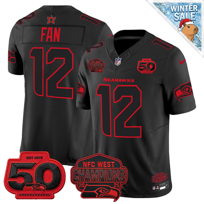 Seattle Seahawks NFC West Champions Patch Stranger Things Edition Vapor Limited Jersey - All Stitched