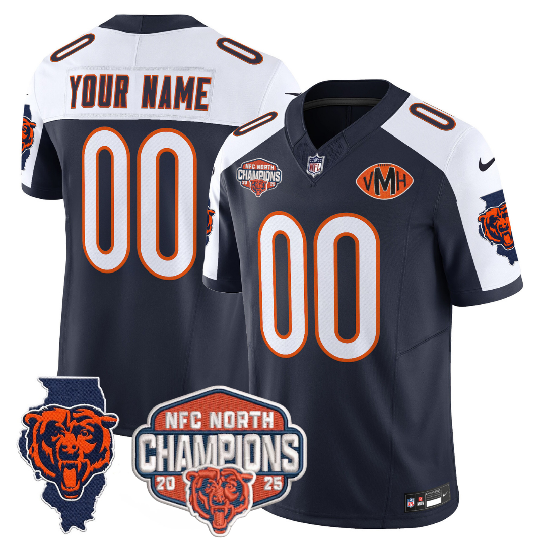 Custom CHI 2025 NFC North Champions Patch Jersey V2 - All Stitched