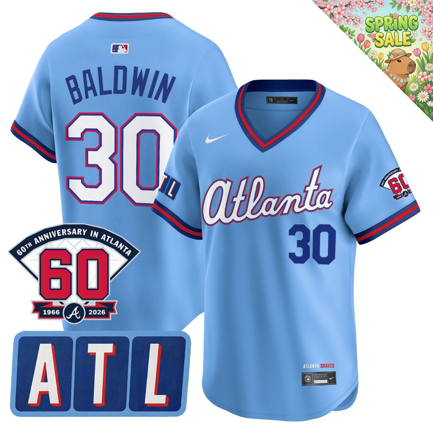 ATL 2026 City Connect Limited Jersey - 60th Anniversary Patch - All Stitched