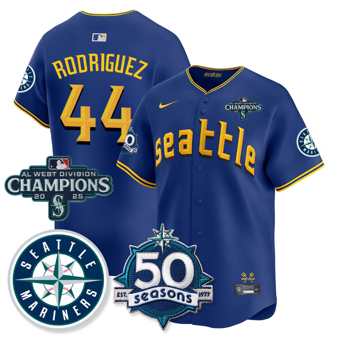 SEA Vapor Premier Limited Jersey - 50th Anniversary & AL West Division Champions - All Stitched City Connect / Julio