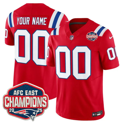 NE AFC East Champions Patch Vapor Limited Custom Jersey - All Stitched