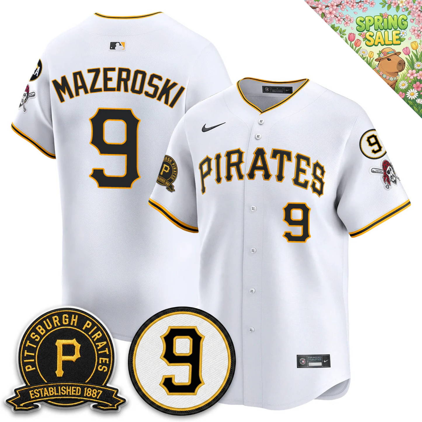 PIT 2026 Limited City Connect Jersey - Bill Mazeroski & EST 1887 Patch - All Stitched