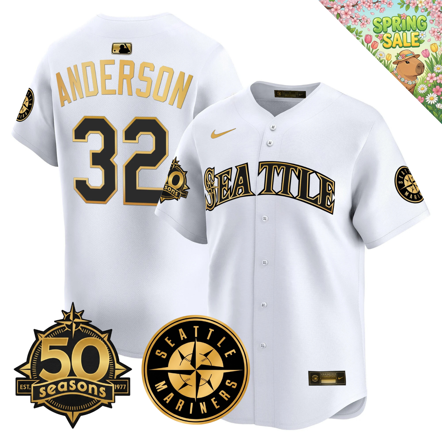 SEA 2026 Vapor Limited Gold Jersey - 50th Anniversary Patch - All Stitched