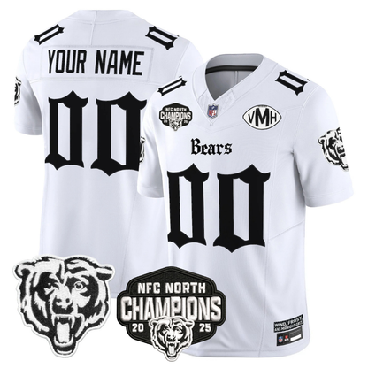 Custom CHI 'Gothic Midway Legacy' NFC North Champions Patch Vapor Limited Jersey - All Stitched