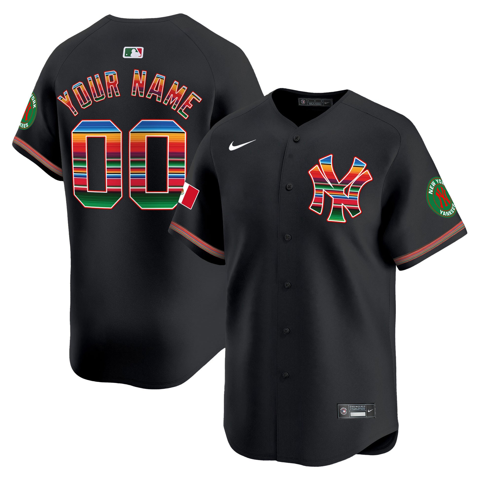 New York Yankees Mexico Vapor Premier Limited Custom Jersey - All Stitched