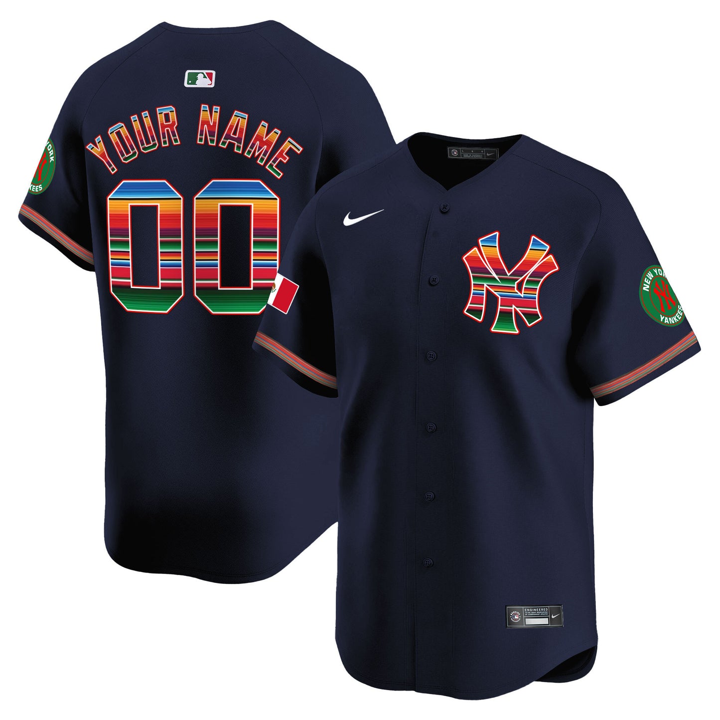 New York Yankees Mexico Vapor Premier Limited Custom Jersey - All Stitched