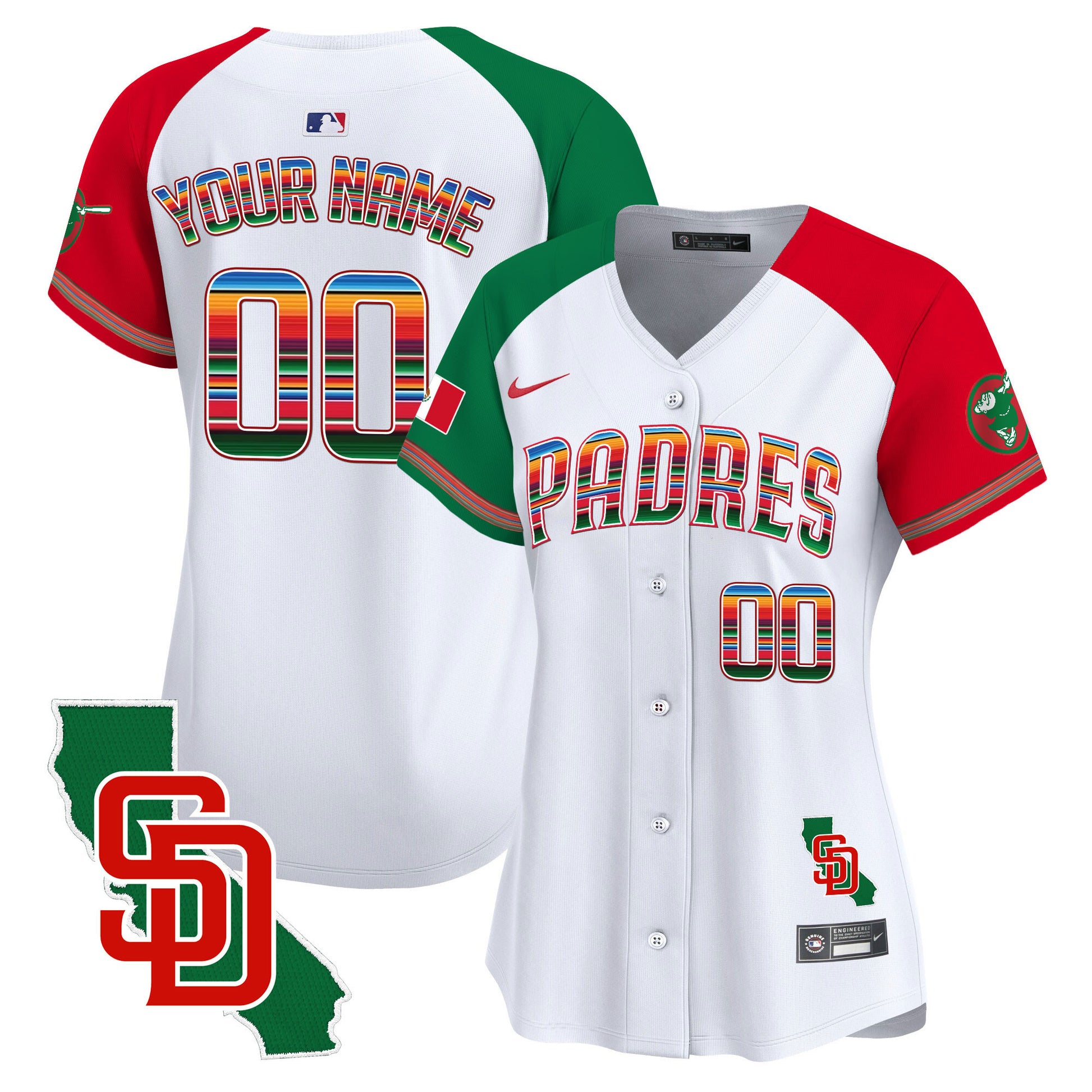 Padres Mexico California Patch Vapor Premier Limited Custom Jersey – All Stitched