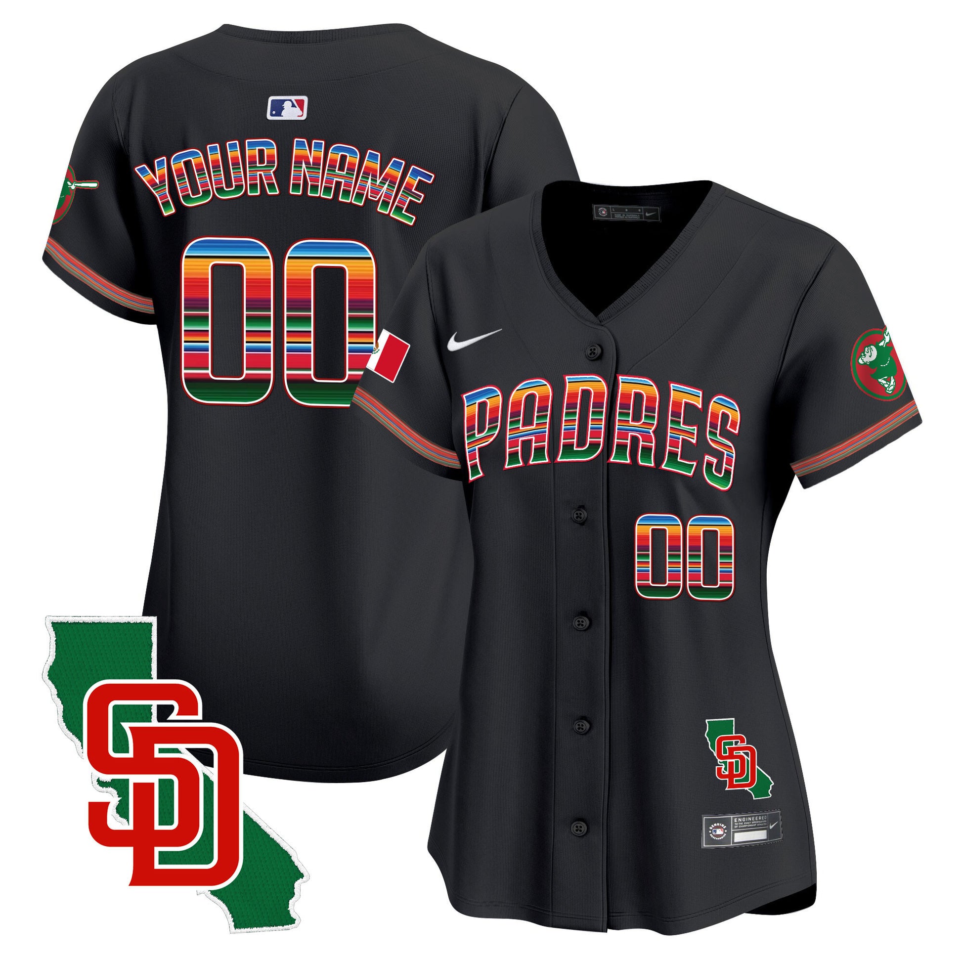Padres Mexico California Patch Vapor Premier Limited Custom Jersey – All Stitched