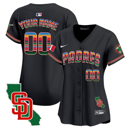 Padres Mexico California Patch Vapor Premier Limited Custom Jersey – All Stitched