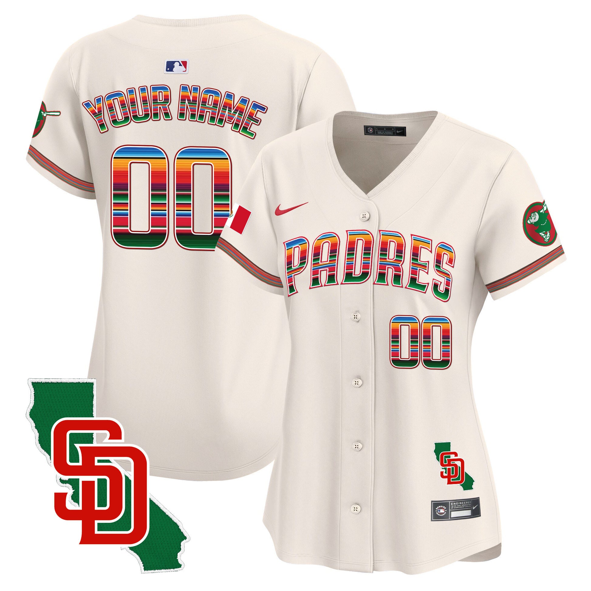 Padres Mexico California Patch Vapor Premier Limited Custom Jersey – All Stitched