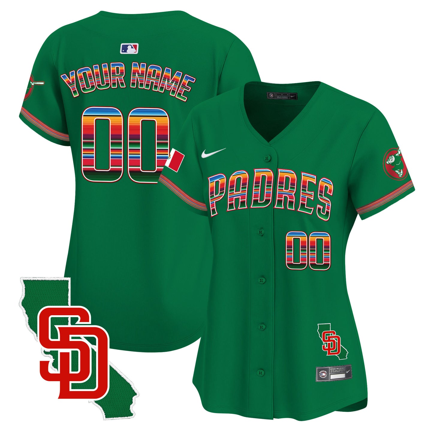 Padres Mexico California Patch Vapor Premier Limited Custom Jersey – All Stitched
