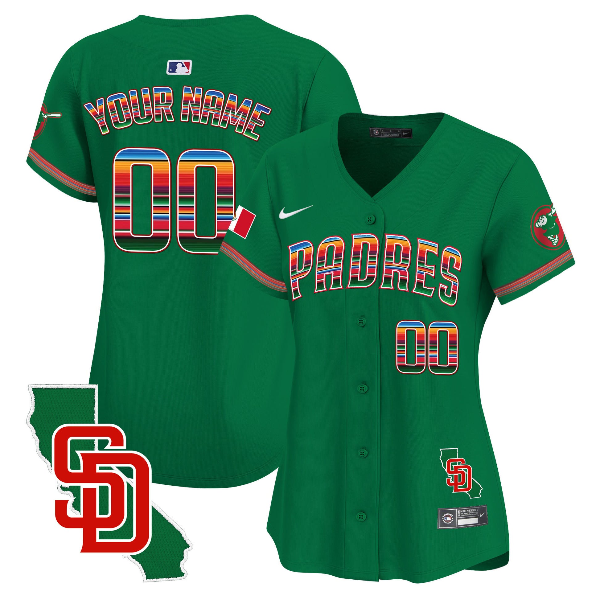 Padres Mexico California Patch Vapor Premier Limited Custom Jersey – All Stitched