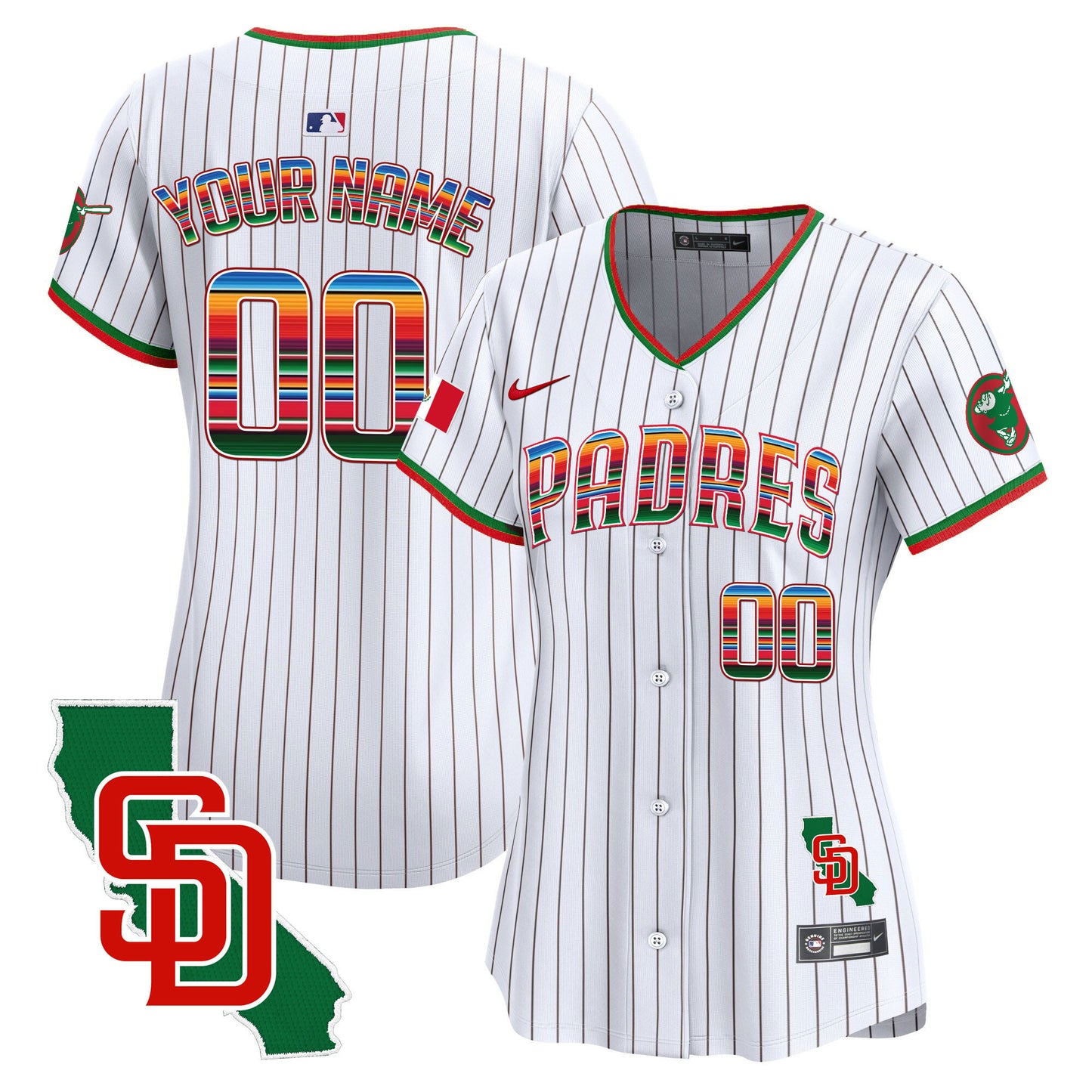 Padres Mexico California Patch Vapor Premier Limited Custom Jersey – All Stitched