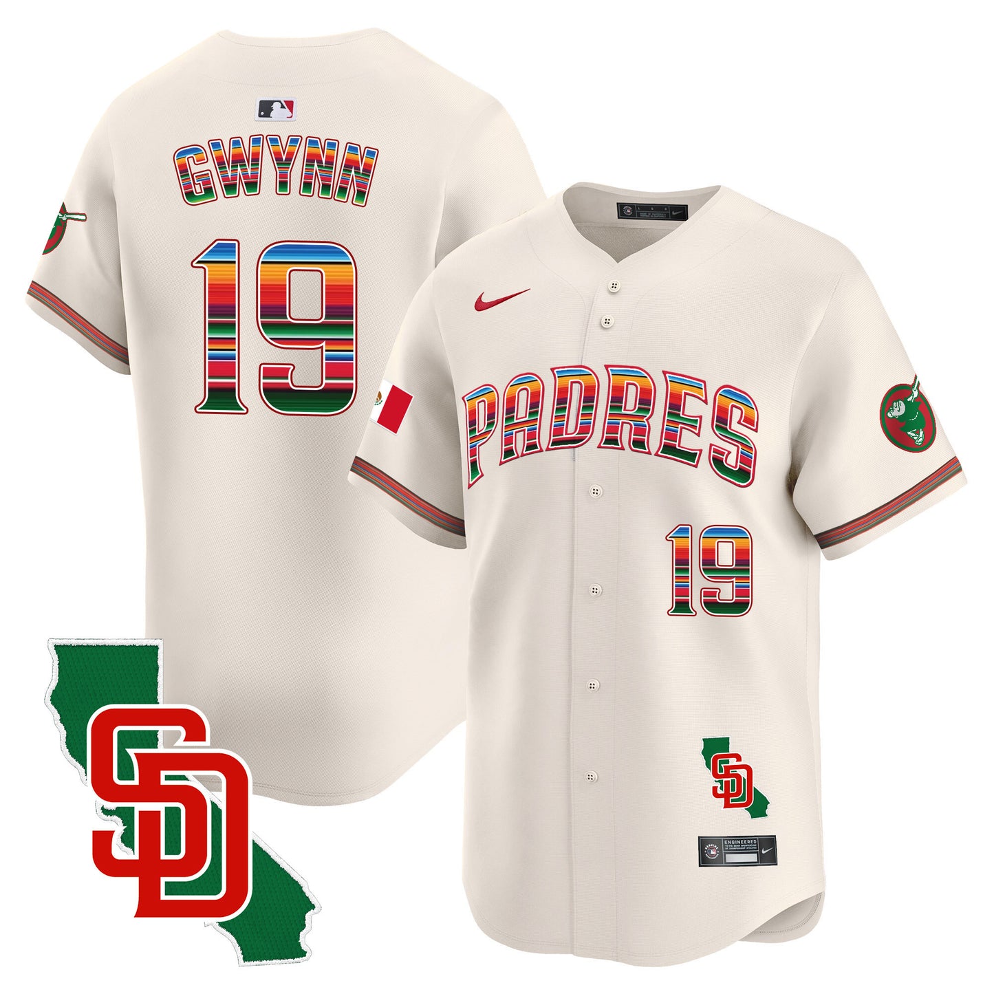 Men's Padres Mexico California Patch Vapor Premier Limited Jersey – All Stitched