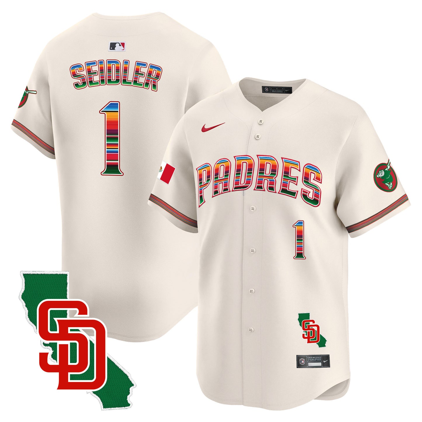 Men's Padres Mexico California Patch Vapor Premier Limited Jersey – All Stitched