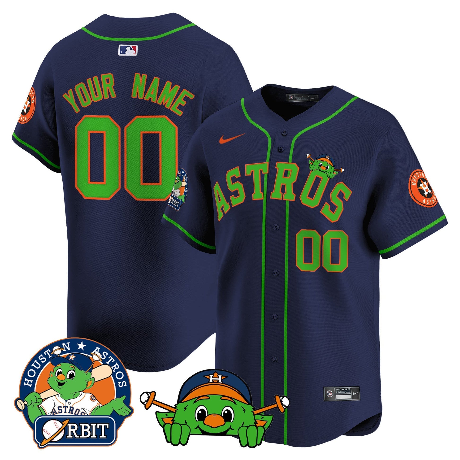 Astros Orbit Patch Vapor Premier Limited Custom Jersey V3 - All Stitched