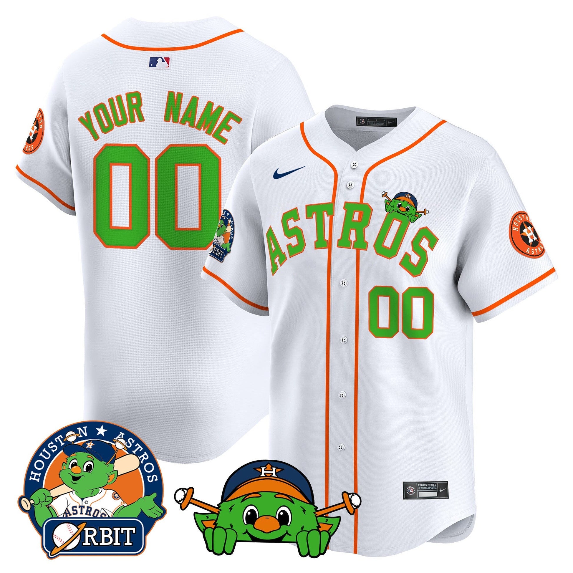 Astros Orbit Patch Vapor Premier Limited Custom Jersey V3 - All Stitched